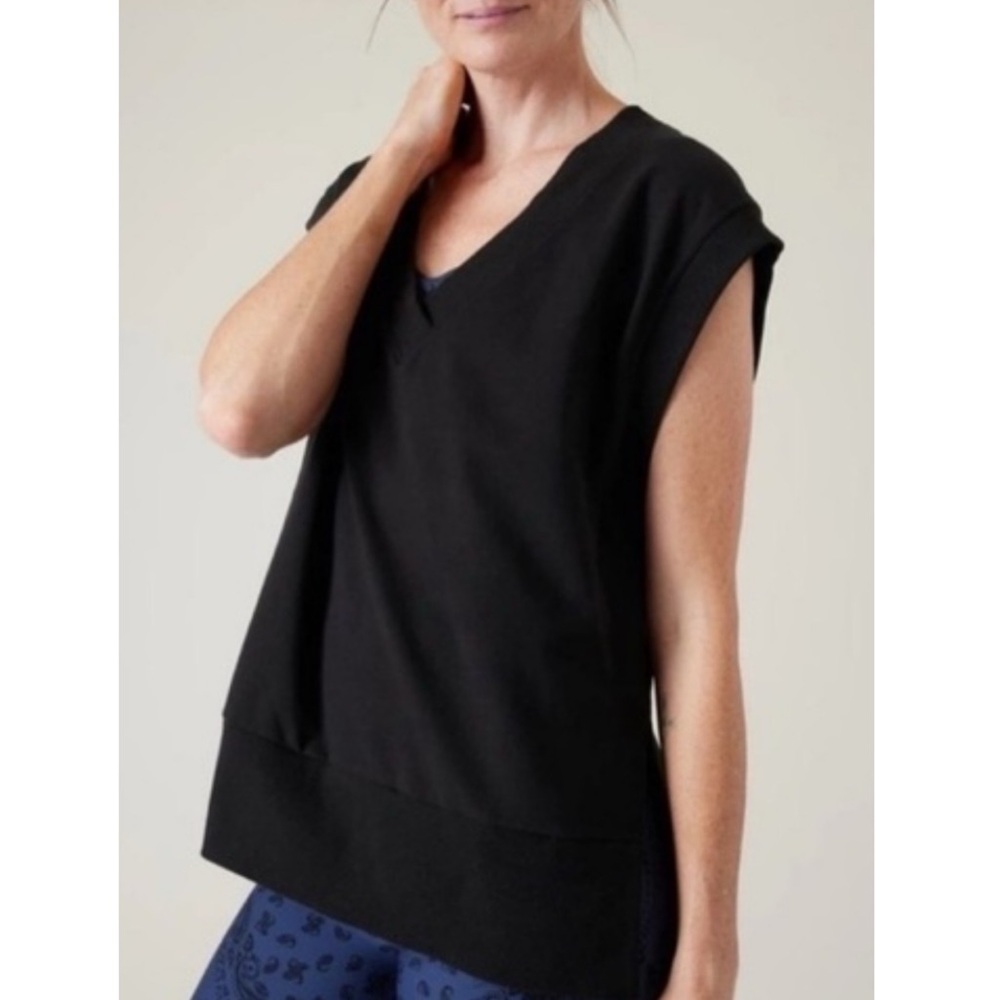 Athleta Retro Terry V-Neck Sweatshirt